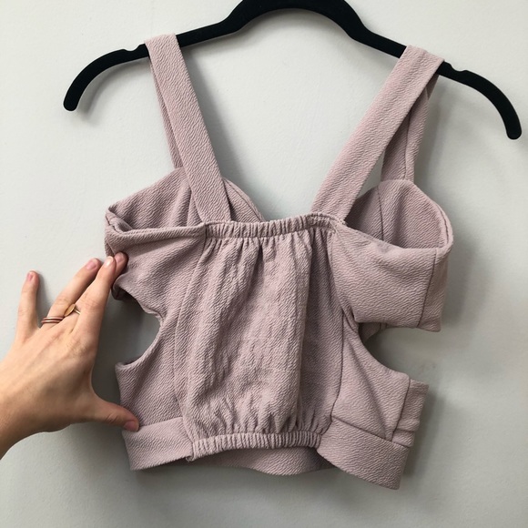 SOLD!! Mauve Cross Crop Top - Stretchy - Picture 2 of 3
